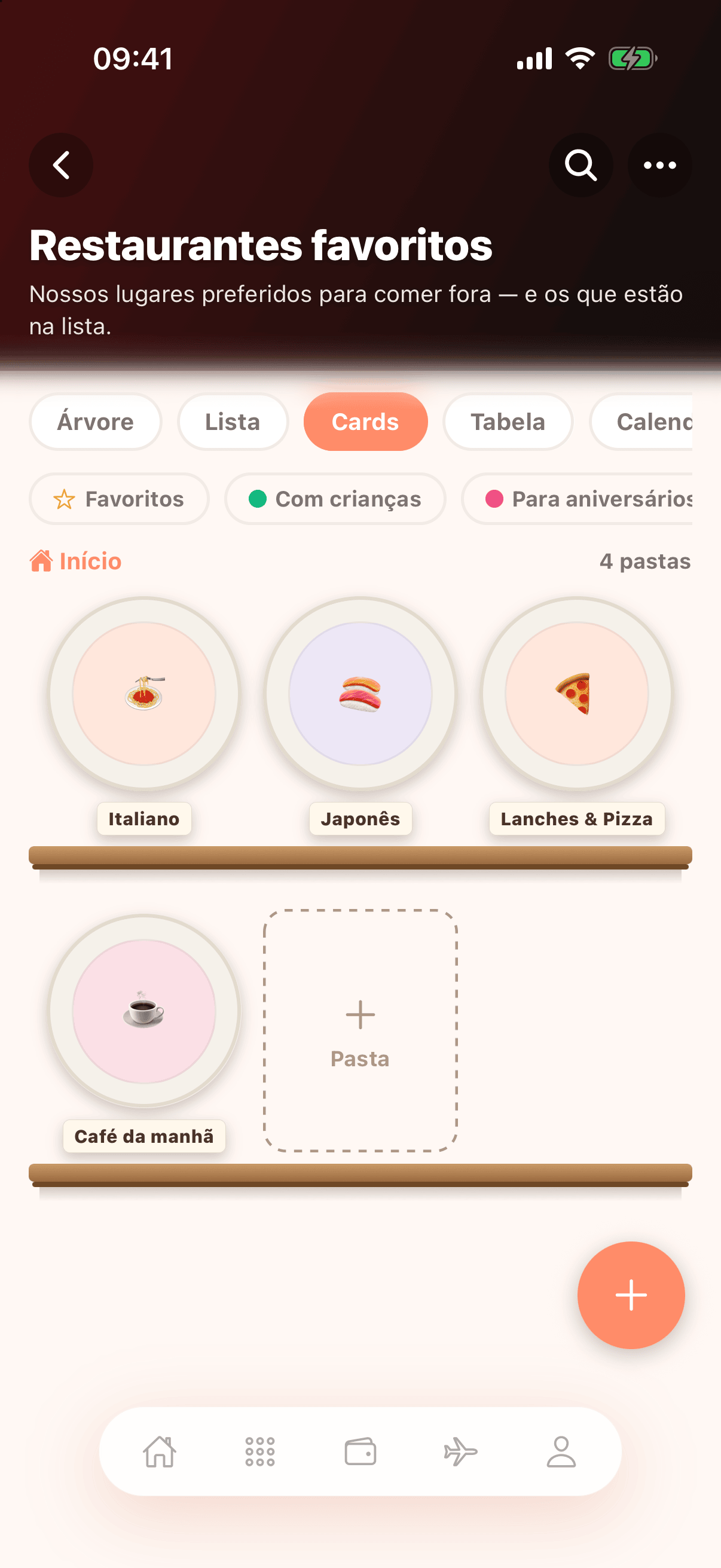 Coleções de experiências no Family Routine