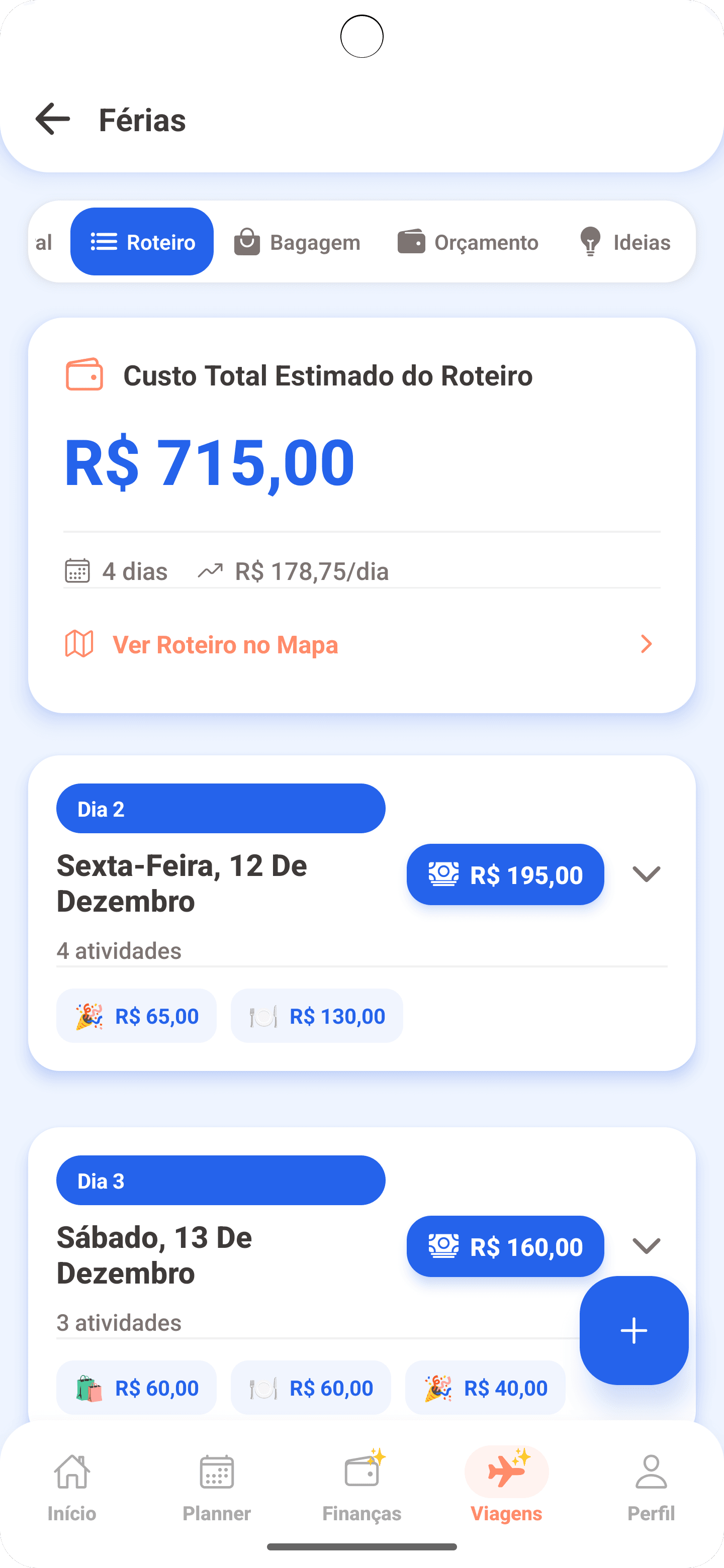 Tela de roteiro